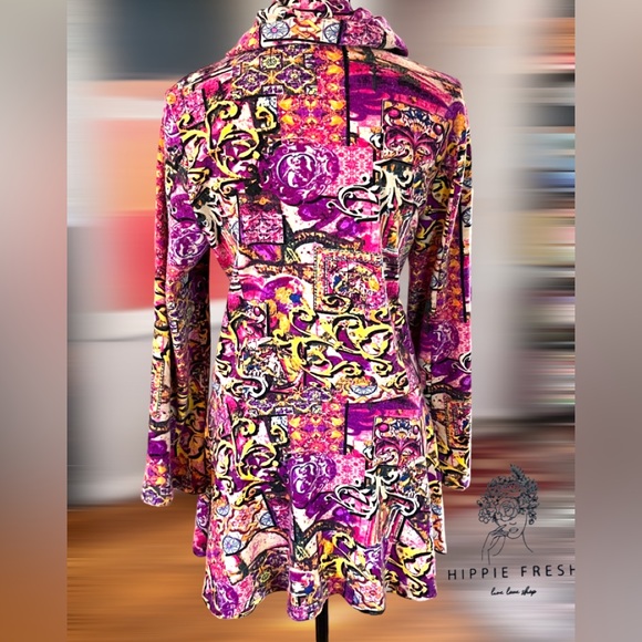 Rossi Roma Bubble Collared Colorful Cardigan Coat Size M - Picture 5 of 10